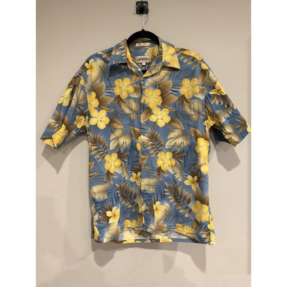 Campia Moda Short Sleeve Button Up Shirt Hawaiian Floral Tropical  Mens Medium